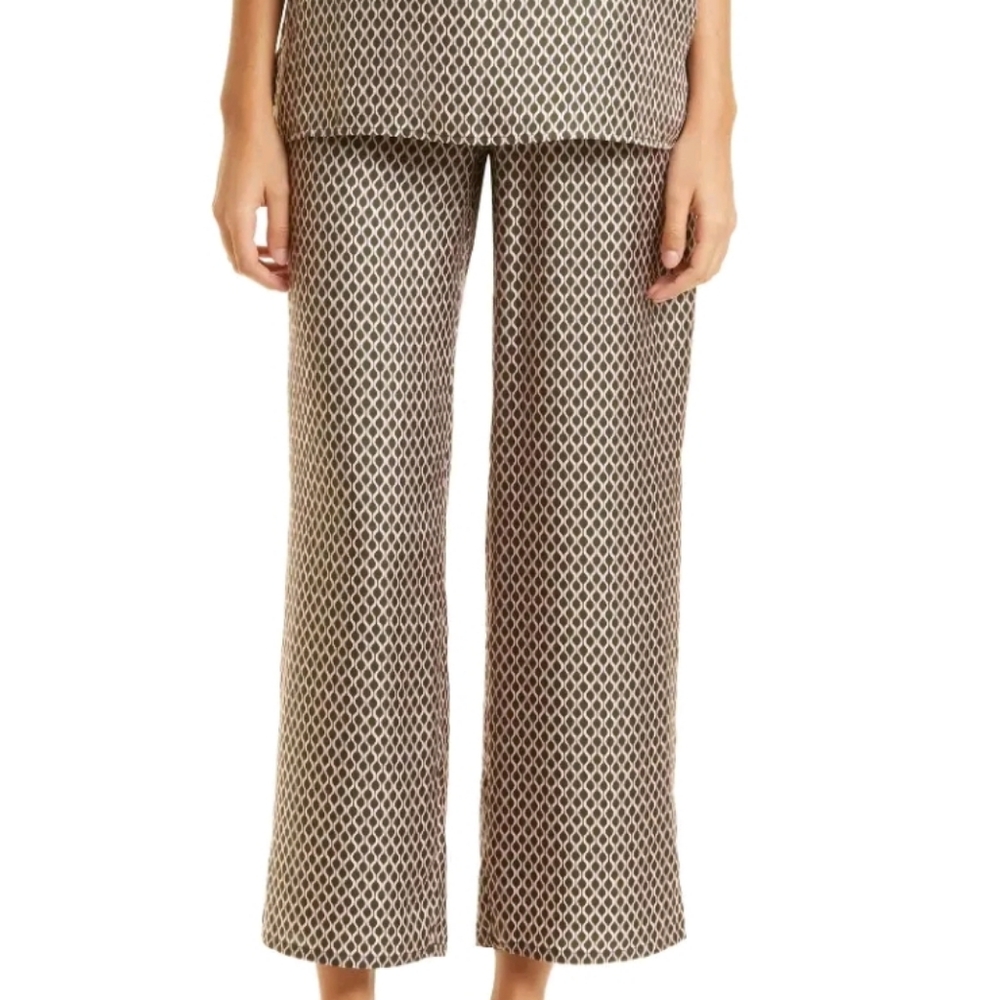nwt MaxMara Leisure "Kaki" Wide Leg Silk Pants with Pockets